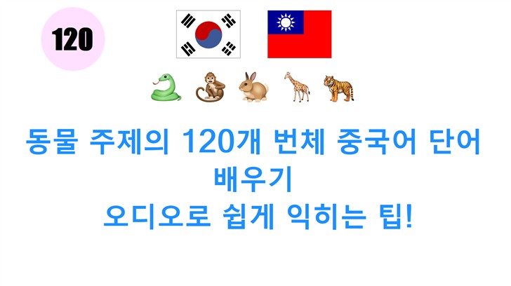 동물 주제의 120개 번체 중국어 단어 배우기: 오디오로 쉽게 익히는 팁!